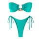 thumbnail image 4 of Traje de baño para mujer, color sólido, sin tirantes, con cojín en el pecho, sin espalda, con tirantes, trajes de baño para mujer, conjuntos de bikini para mujer, trajes de baño de bikini para mujer, 4 of 4