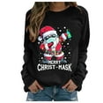 thumbnail image 1 of Femmes de Noël Pullover Graphique Imprimé Sweat-Shirt de Mode Mi-Longue Veste à Capuche Doux Outwear Longue Sleeve Fermeture Blouse Col Rond Hiver Cardigan, 1 of 6