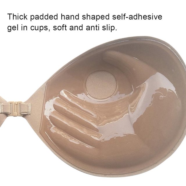 Fosa 3 CM Thick Invisible Strapless Backless Push Up Silicon Adhesive Nude