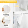 thumbnail image 6 of Marine Life No Hook Shower Curtain with Snap in Liner Watercolor Blue Beige Starfish Shell Leaves Ombre Waterproof Bathroom Shower Curtain with See Through Top Window for Bathtub 72" x 72", 6 of 9