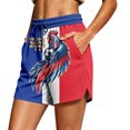 thumbnail image 1 of Women's Football Graphic T-Shirt, Women's Casual Loose Fit Printed Shorts with Pockets - Elastic Waist Drawstring Summer Shorts for Soccer Tournament 2026 Watermelon Red Size: M, 1 of 5