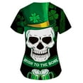 thumbnail image 4 of Fashion Tees for Womens Holiday Scrub Tops St. Patrick's Day Print Short Sleeve V Neck Tops Nursing Working Uniform, 4 of 4