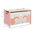 thumbnail image 3 of Kids Furniture Qaba Toy Box with Lid, Toy Chest Storage Organizer for Bedroom with Safety Hinge, Cute Animal Design, Pink,Baby Furniture, 3 of 7