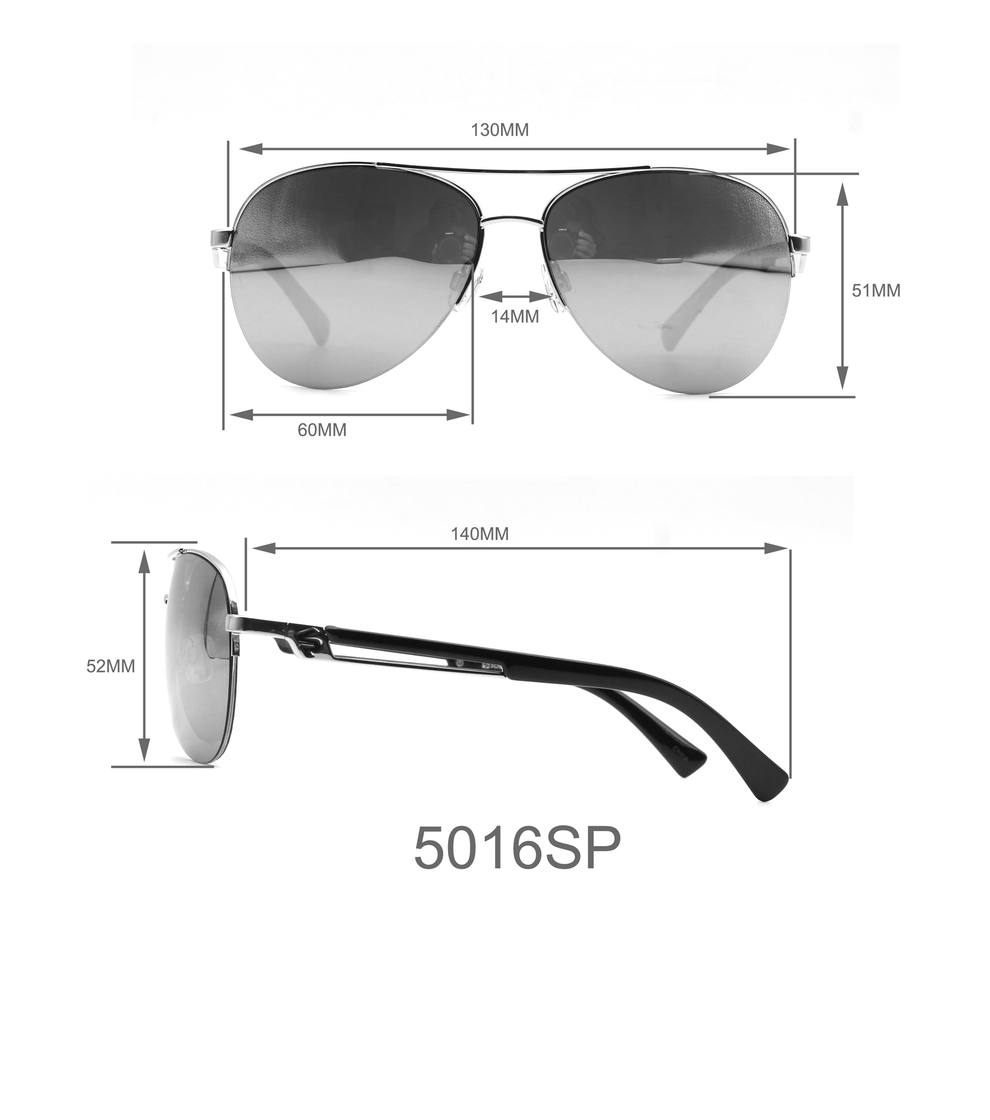 Southpole Men's 5016SP Metal UV400 Protective Aviator Pilot Fashion Sunglasses, 60mm