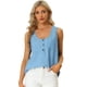 thumbnail image 1 of Blusa sólida liviana Allegra K Sin mangas Azul claro XS, 1 of 6