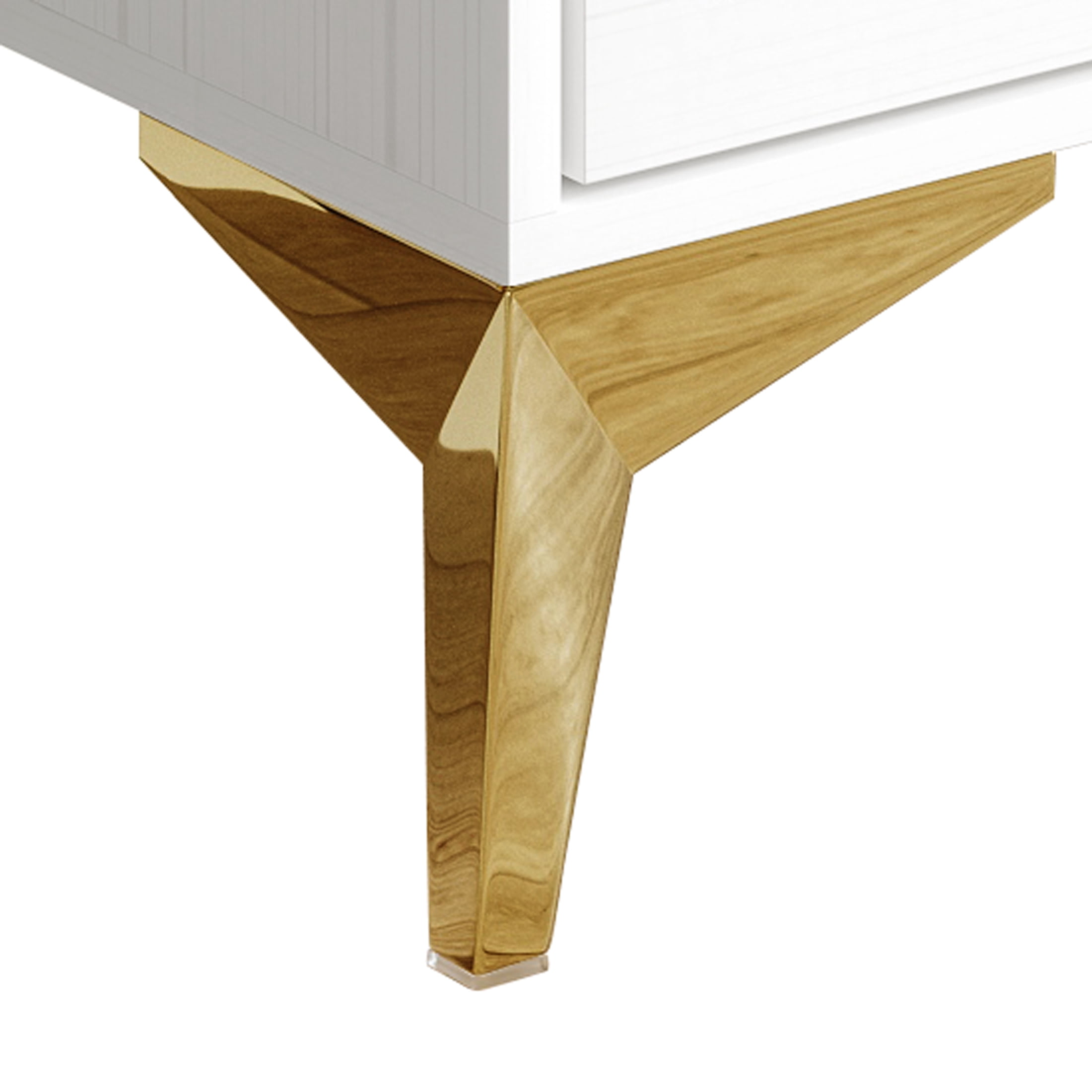 Castle Place Glam Coffee Table with Storage, White