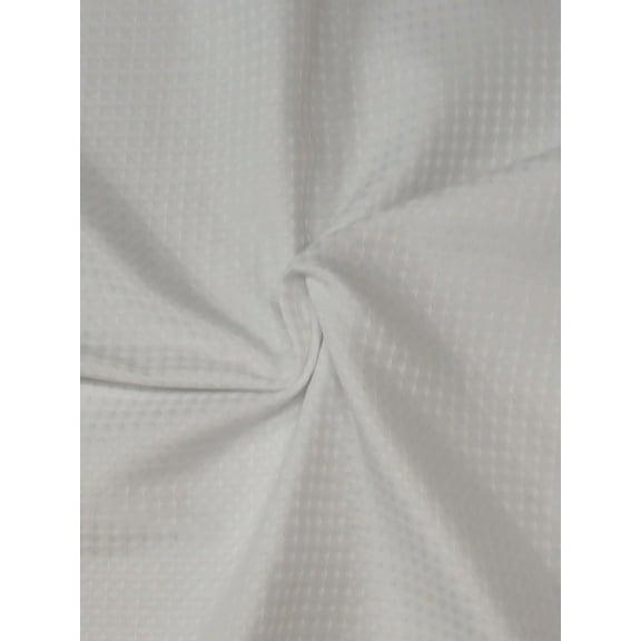 Waffle Weave Pique Woven White 70" Wide Polyester Tablecloth Fabric by the Yard (1256P-3E)