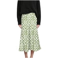 thumbnail image 5 of Summer Maxi Skirts for Women Satin Fashion Boho Long Skirt Trendy Floral High Waist A Line Beach Skirt Vacation Outfit Green XXL, 5 of 7