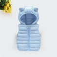 thumbnail image 4 of PEZHADA Girls Warm Vest Winter Boys Thicken Waistcoat Kids Outerwear Vest Cotton Jackets Sky Blue, 4 of 9