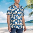 thumbnail image 3 of Honeii Swan Birds Print Men’s Hawaiian Shirt,Classic Button-Down Short Sleeve Shirt, for Beach, Vacation, and Outdoor Activities,XX-Large, 3 of 7