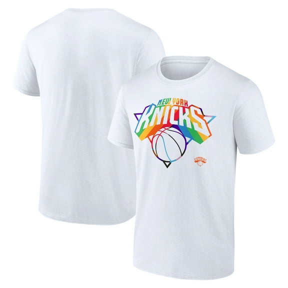 Men's White New York Knicks Team Logo Pride T-Shirt