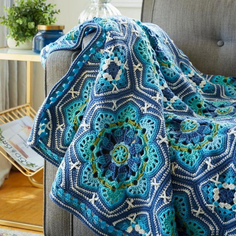 Premier Persian Tiles Throw Kit - Sandalwood, Yarns, Pattern