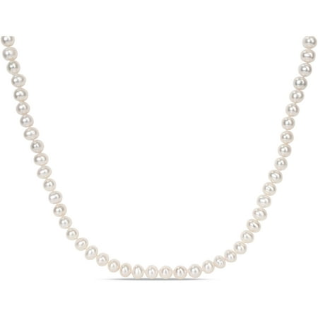 Miabella 8-9mm White Freshwater Cultured Pearl Endless Design Strand Necklace, 36