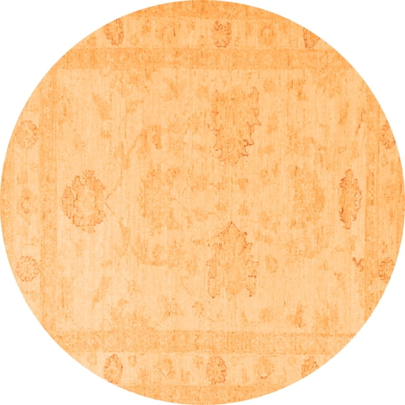 Ahgly Company Indoor Round Persian Orange Traditional Area Rugs, 8' Round