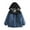 Blue, variant on Kids Boys Winter Fleece Lined Jacket Color Block Softshell Jacket Hooded with Magic Sleeve Windproof Waterproof Coat Warm Cozy Pocket Outerwear