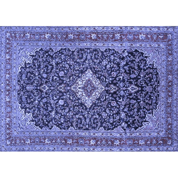 Ahgly Company Machine Washable Indoor Rectangle Medallion Blue Traditional Area Rugs, 2' x 4'