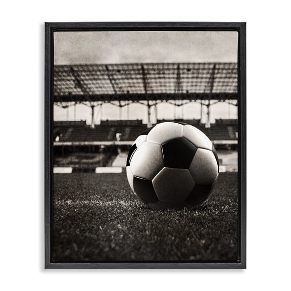 Stupell Industries Eclectic Vintage Sports Soccer Black Floating Frame Canvas Art, 17 x 21, by Marcus Prime