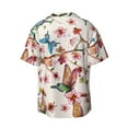 thumbnail image 2 of Easygdp Watercolor Floral With Butterflies Men's Casual Short-sleeved Shirt with Pocket and Button Suitable for Beach Vacation Leisure - Small, 2 of 7