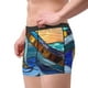 thumbnail image 2 of Balery Stained Glass Ocean Wave Calzoncillos bóxer para hombre, ropa interior de algodón suave y transpirable con cinturilla de nailon-Large, 2 of 5