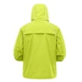 thumbnail image 4 of OIOLOYJM Jackets for Men Lightweight Outdoor Full Zip Sun Protection Rain Windbreaker Casual Hiking Running Breathable Hooded Coat Fluorescent Green 2XL, 4 of 4