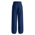 thumbnail image 6 of FGVCTG Mens Pleated Dress Pants, Classic Fit Stretch Waist Loose Lightweight Trousers Straight Casual Work Dress Slacks with Belt Loop Navy M, 6 of 9