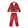 thumbnail image 4 of Red Leather Jacket Pop Star Costume for Kids,80s Disco Outfits for Boys,Retro Rockstar Costume Boys with wig,80s Party Wear,Halloween Costumes for Kids (RED,10-12 Years)-22, 4 of 5