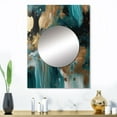 thumbnail image 1 of Designart "Mysterious Marble Green and Gold I" Abstract Marble Mirror Wall Decor - Modern Green Abstract Mirror Wall Art For Entryway - 32" x 24" Inch, 1 of 5