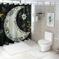 thumbnail image 7 of Shiartex  Tribal Shower Curtain, Paisley Floral Moon Crescent Gem Astrology Inspired Design Print, Cloth Fabric Bathroom Decor Set with Hooks,Black and White, 7 of 7