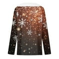 thumbnail image 5 of Hearthz Women's Christmas Sweaters Faux Fur Trim V Neck Sweatshirts Xmas Christmas Snowflake Print Tops for Women Winter Warm Long Sleeve Pullover Tops, 5 of 6