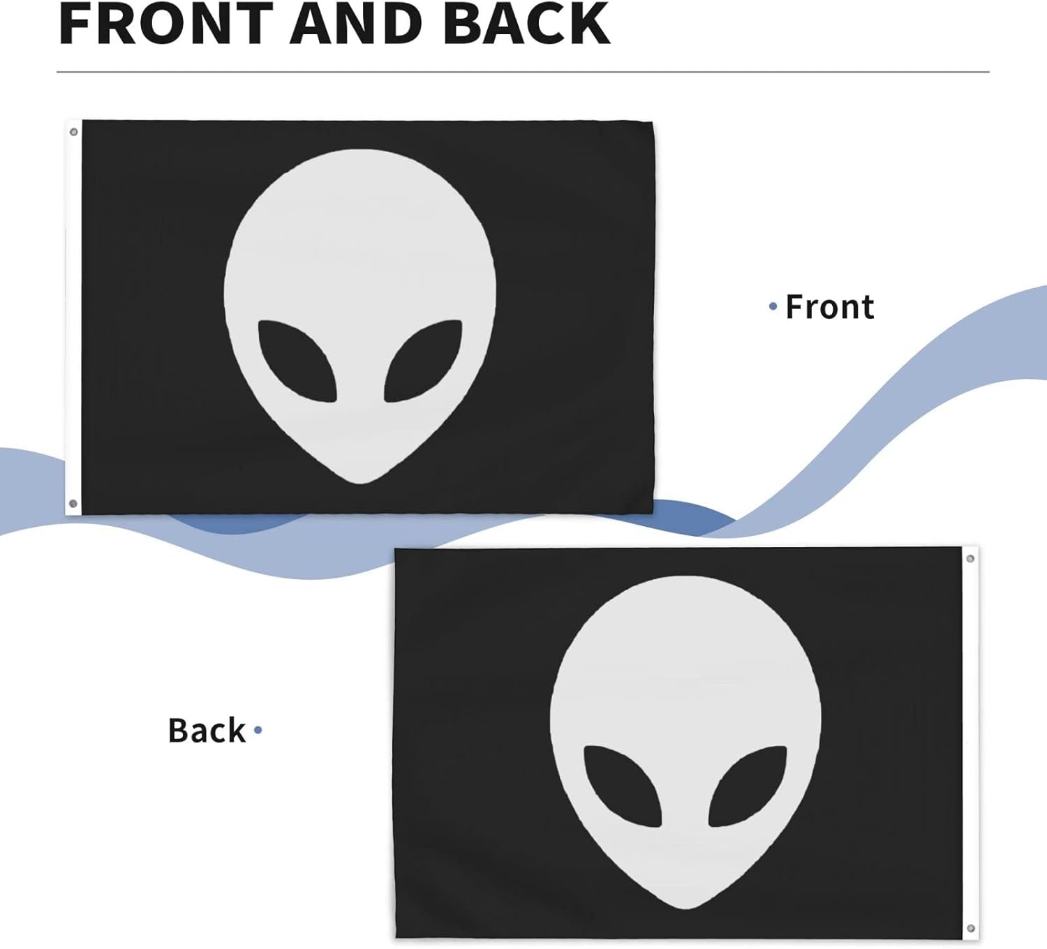 Alien Face Flags 5x8 Ft Yard Flag Indoor Decoration Banner With Grommets