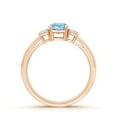 thumbnail image 2 of Angara Natural 0.4 Ct. Aquamarine with Diamond Classic Ring in 14K Rose Gold for Women (Ring Size: 3), 2 of 9