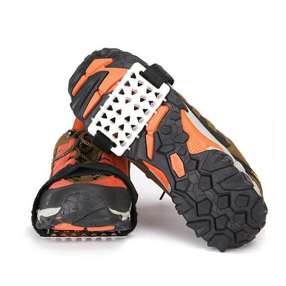 Mountain Tourist Waiting Crampons for Snow and Ice