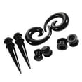 thumbnail image 4 of Unisex 8 Pieces black color ear Gauges Stretching Acrylic Tapers,Tunnels,Spiral 8mm, 4 of 6