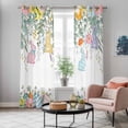 thumbnail image 4 of Easter Bunny Kitchen Curtains Window Panels, Eucalyptus Leaves Spring Easter Eggs Country Insulated Window Treatment Curtain, Grommet Curtains for Bedroom/Living Room/Bathroom, 2 Piece 42"Wx84"L, 4 of 8