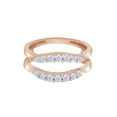 thumbnail image 1 of Round White Cubic Zirconia Curve Enhancer Guard Ring in 14K Rose Gold Ring Size - 11.5, 1 of 3