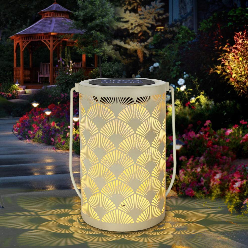 Solar Power Lantern Hanging Light LED 8LM Outdoor Garden Yard Rustic Lamp Decor 