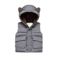 thumbnail image 1 of URMAGIC URMAGIC 1-6T Baby Girl Boy Ear Hooded Puffer Vest Fleece Lined Warm Waistcoat Outerwear, 1 of 9