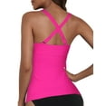 thumbnail image 4 of Firpearl Hot Pink Underwire Tankini Swimsuit for Big Busted Women Twist Front Bathing Suit Tops Push Up Swim Top US12, 4 of 7