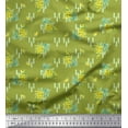 thumbnail image 1 of Soimoi Green Velvet Fabric Leaves & Floral Printed Fabric 1 Yard 58 Inch Wide, 1 of 3