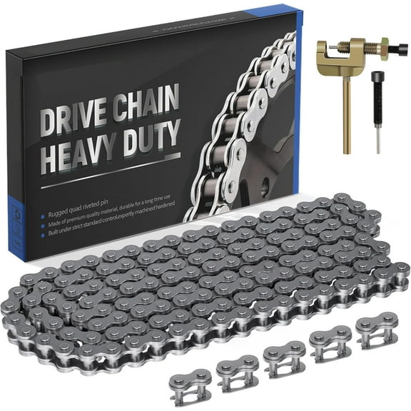 #35 Chain Fit for Mini Bike Coleman CT100U CC100X Baja Doodle Bug DB30 Motovox MBX10 MBX11 Mega Moto MM-B80 105cc Predator 79cc 97cc 100cc Engine Powersports Parts with Chain Breaker - 140 Links
