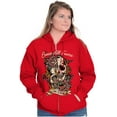 thumbnail image 3 of Erase All Fears Snake Skull Tattoo Unisex Fleece Graphic Zip Up Hoodie Brisco Brands 4X, 3 of 5