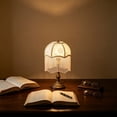 thumbnail image 5 of French Style Umbrella Shaped Tassel Fabric Lampshade, Restaurant Bedroom Desk Lamp Lighting, for Home Party Mantel Shelf Wall Door Porch and Seasonal Displays, 5 of 5