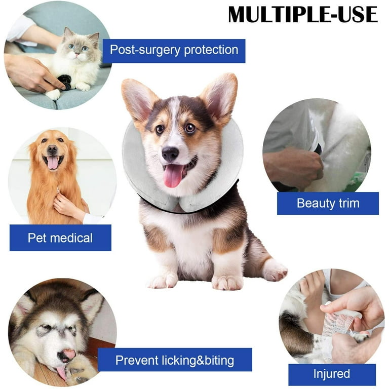 Inflatable Dog Cone Collar Soft Protective Recovery Dog Collar for After Surgery Adjustable Elizabethan Collar for Small Medium Large Dog and Cats