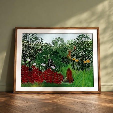 Monkey Vintage Tropical Jungle Rustic Animal Farmhouse Country Wildlife Wall Art Unframed Paper Print