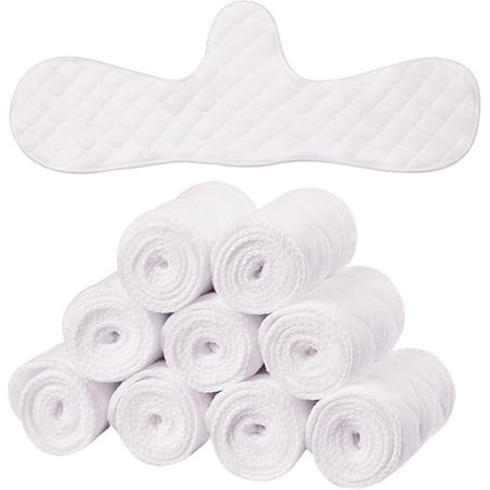 10 Pcs Sweat Pads for Bras, Kvago 3 Layer Washable Bra Sweat Inserts, Cotton Under Breasts Pads for Women Absorb Sweating (3in x18in, White)