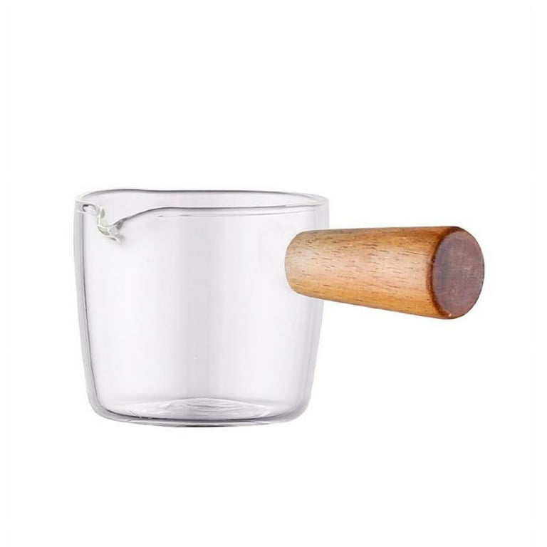 FELTECHELECTR Milk Cup Espresso Frothing Pitcher Creamer Jar Milk Pourer  Syrup Creamer Container Honey Pitcher Dispenser Glass Creamer Pitcher  Coffee