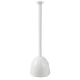 thumbnail image 6 of mDesign Plastic Freestanding Hideaway Toilet Bowl Plunger with Holder, White, 6 of 6
