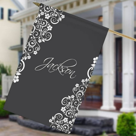 Personalized Vine Design House Flag, 27" x 18"