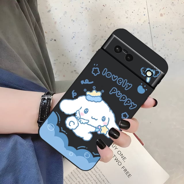 Coque de téléphone en silicone noir antichoc, dessin animé mignon Cinnamoroll pour Google Pixel 9 8 7A 7 snap6 5A 5 4 4A XL 5G