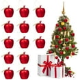 thumbnail image 3 of Pcs Christmas Apple Ornaments Plastic Electroplating Small Apple Shaped Hanging Pendants Festival Decorations, 3 of 6